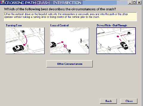 Click drive/ride –out/through to indicate the maneuvers made by the parties