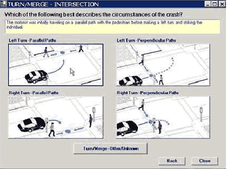 Select left turn–parallel paths to best describe the circumstances of the crash.