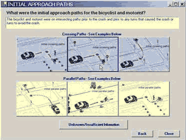 Click crossing paths on the initial approach paths screen.