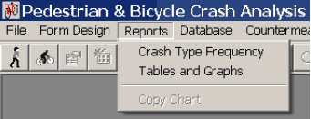 Analysis options are available through the Reports menu.