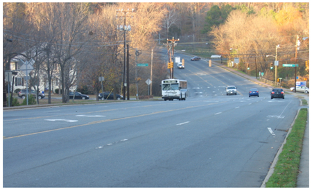 Photo. Outbound view of MLK Boulevard. Click here for more information.