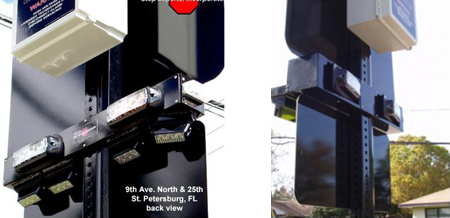 Figure 7. Photo. Perpendicular lighting (left panel) and Direct Aim® lighting (right panel). Click here for more detail.