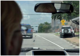 In this example of poor comprehension, the driver is confused by the pavement markings remaining from a work zone. Old lane markings are still visible, leading the driver to believe there are two lanes when there is only one.