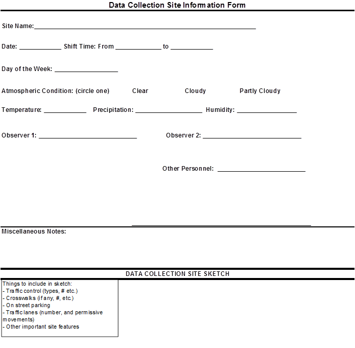 Data Collection Site Information Form