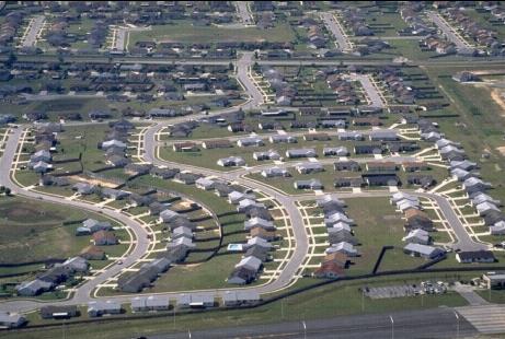 Aerial photo of a neighborhood