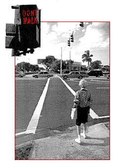 Picture of Older Pedestrian at Crosswalk.