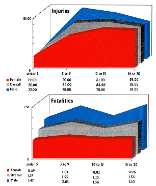 Graphic of Pedestrian Injury and Fatality Rates.