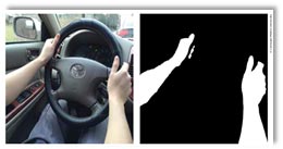 Hands on steering wheel segmentation