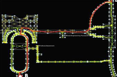 Sidewalk pathway map nodes