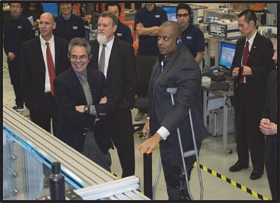 Secretary Foxx recently visited TFHRC’s Hydraulics Laboratory.