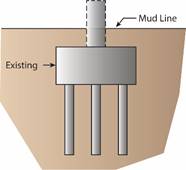 This sketch representing Option 3 shows a single foundation reused as-is.