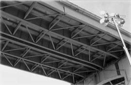 underside of the Hoan Bridge