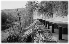 photo of a natural retaining wall