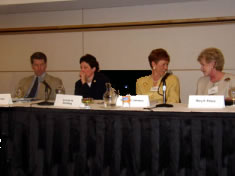  From left to right, Jeffrey Runge, Annette Sandberg, Barbara Sisson, and Mary Peters participate in the panel discussion.