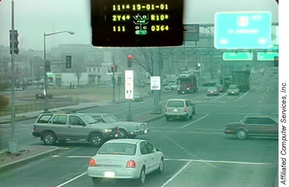 A vehicle entering an intersection after the onset of red. Affiliated Computer Services, Inc. 