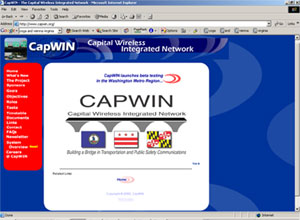 Screenshot of Capital Wireless Integrated Network's website