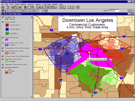 Project planners and engineers can use geographic information systems to display a variety of transportation information, including the drive times shown above.