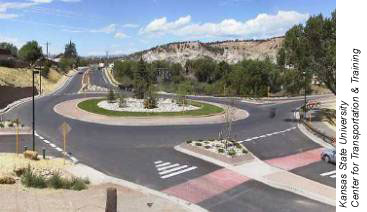 View of a well-designed roundabout