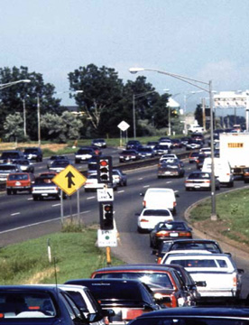 Traffic merging on to roadway with a Ramp metering system