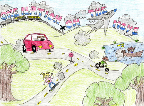 winning poster in the 5th annual National Transportation Week Poster Contest