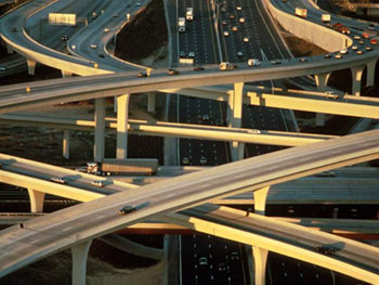 Aerial view of an Atlanta interchange