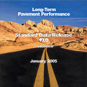 The cover of the SDR CD-ROM and DVD is shown. The SDR provides users with access to the LTPP pavement performance data.