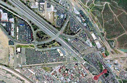San Ysidro, CA, (shown here from above) is one of the world's busiest land border crossings, where U.S. Interstate 5 crosses into Mexico at Tijuana, Mexico. Transportation infrastructure projects at border crossings such as this were the topic of discussion at the recent Border Finance Conference. (Photo Credit: California Department of Transportation)