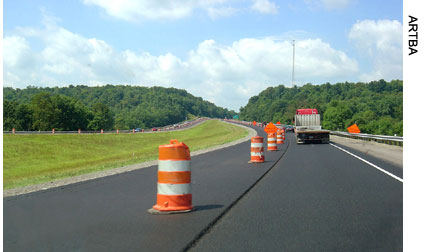 The Turning Point program focuses on teaching new drivers how to handle the challenges of driving in work zones, such as the one shown here. (Photo credit: ARTBA)