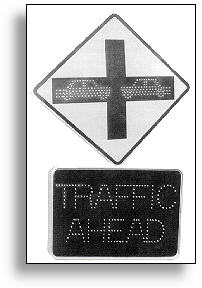 New dynamic Traffic Ahead sign 