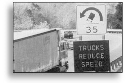 Truck Rollover warning sign