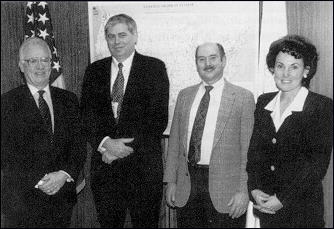 Tony Kane and Jane garvey flank two of TFHRC's recent inventors Dick Livingston and Brian Chollar.