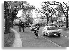 bicyclist on path