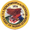 BIA Logo featuring an eagle on an American flag shield. The logo is circular with the following text around the perimeter: U.S. Department of the Interior Bureau of Indian Affairs 1824.