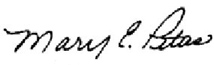 Mary E. Peters, Federal Highway Administrator - signature