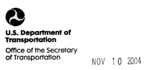Logo for U.S. Department of Transportation, Office of the Secretary of Transportation