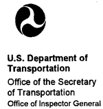 Logo for U.S. Department of Transportation, Office of the Secretary of Transportation, Office of Inspector General