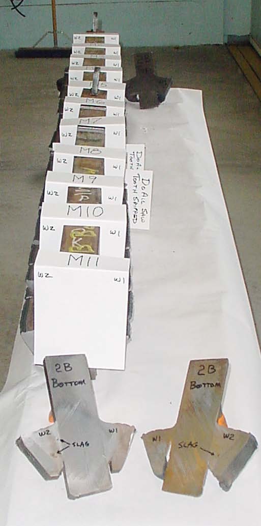 Figure 21: End views of weld sample 2B after saw cutting.