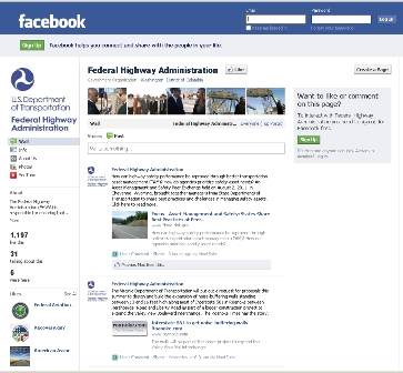 Screen capture of FHWA Facebook page.