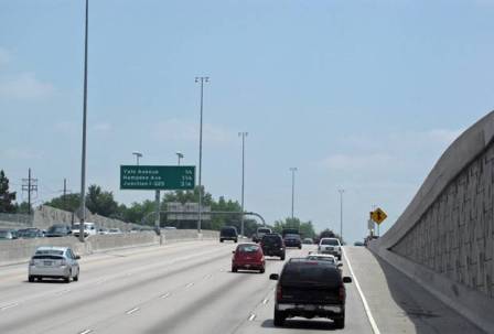 Photo of the afternoon traffic on I-25, Denver, CO. (Photo by Stephanie M. Stoermer.)