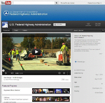 Screenshot of FHWA’s YouTube Page.