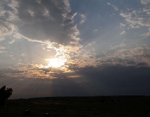 Sunset in the North Dakota Badlands, Theodore Roosevelt National Park.