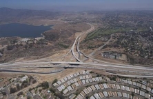 Design Build Project example. Looking South, SR 125 South Toll road Mainline Toll Plaza southern terminal,  approx 1 mile north of the SR 905 Otay Mesa Port-of Entry (POE) at the U.S/Mexico Border. (Photo courtesy of Caltrans District 11.