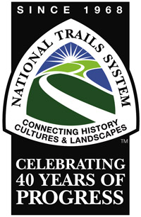 Logo for the National Trails System’s (NTS) 40th anniversary with the slogan ‘Celebrating 40 Years of Progress