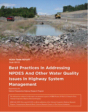 A photo of the brochure Best Practices in Addressing NPDES and other Water Quality Issues in Highway System Management