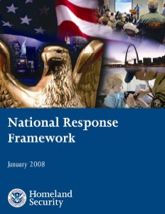 Screen shot of the cover of the National Response Framework document.