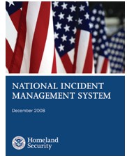 Screen shot of the cover of the National Incident Management System document.