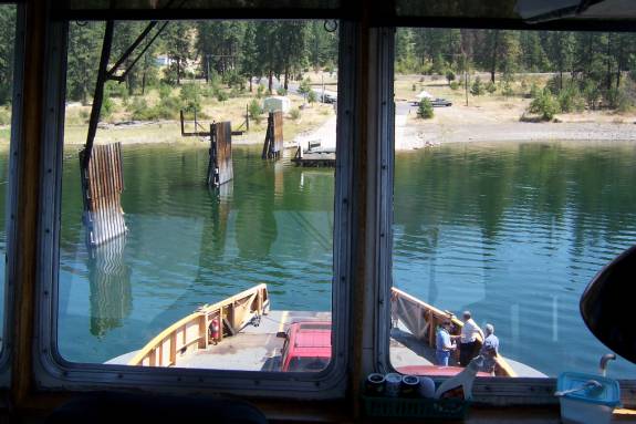 photo of a ferry boat approaching the dock