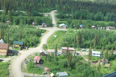 Aerial view of Koyokuk, Alaska