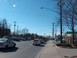 Maryland Route 97 facing the proposed bridge location at Randolph Road