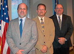 Photo of award recipients Jeff Baker, Michael Bolden, and Terry L. Brigman.